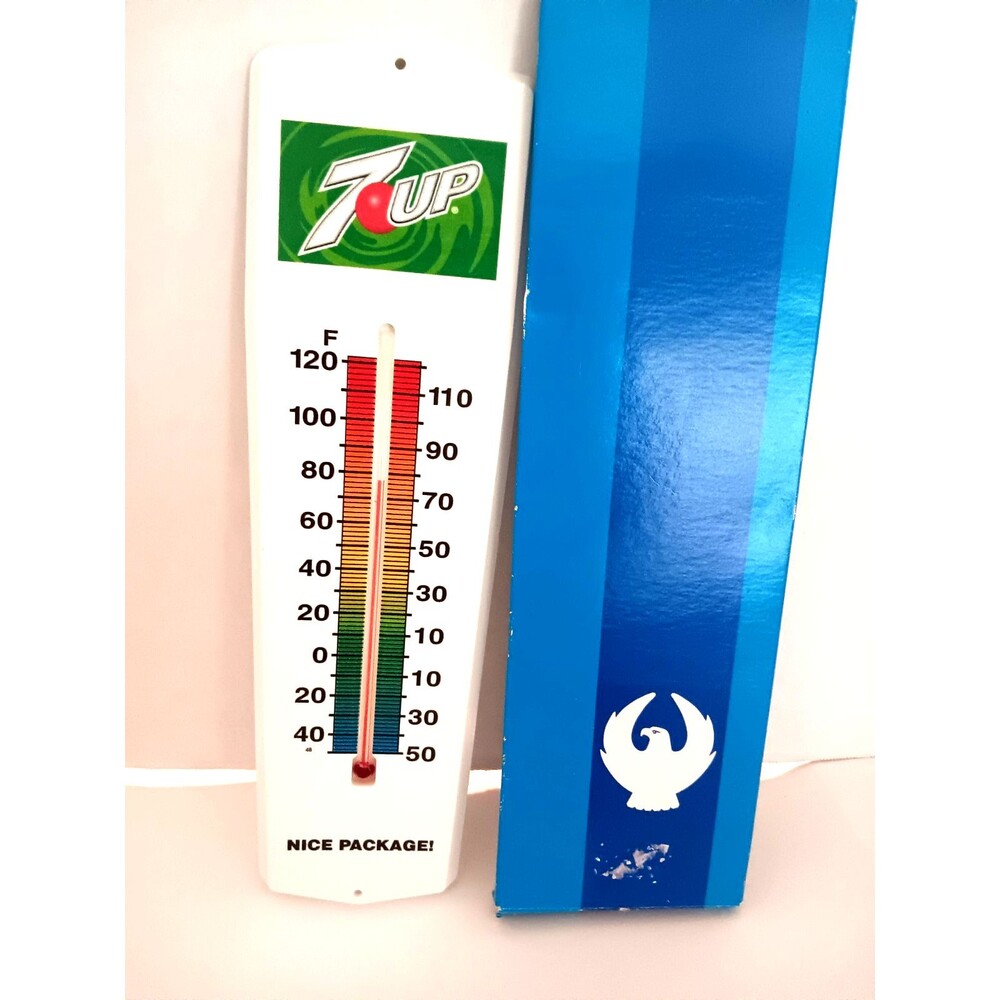 7UP Thermometer Lightweight Plastic Wall Hanging Vintage New in Box